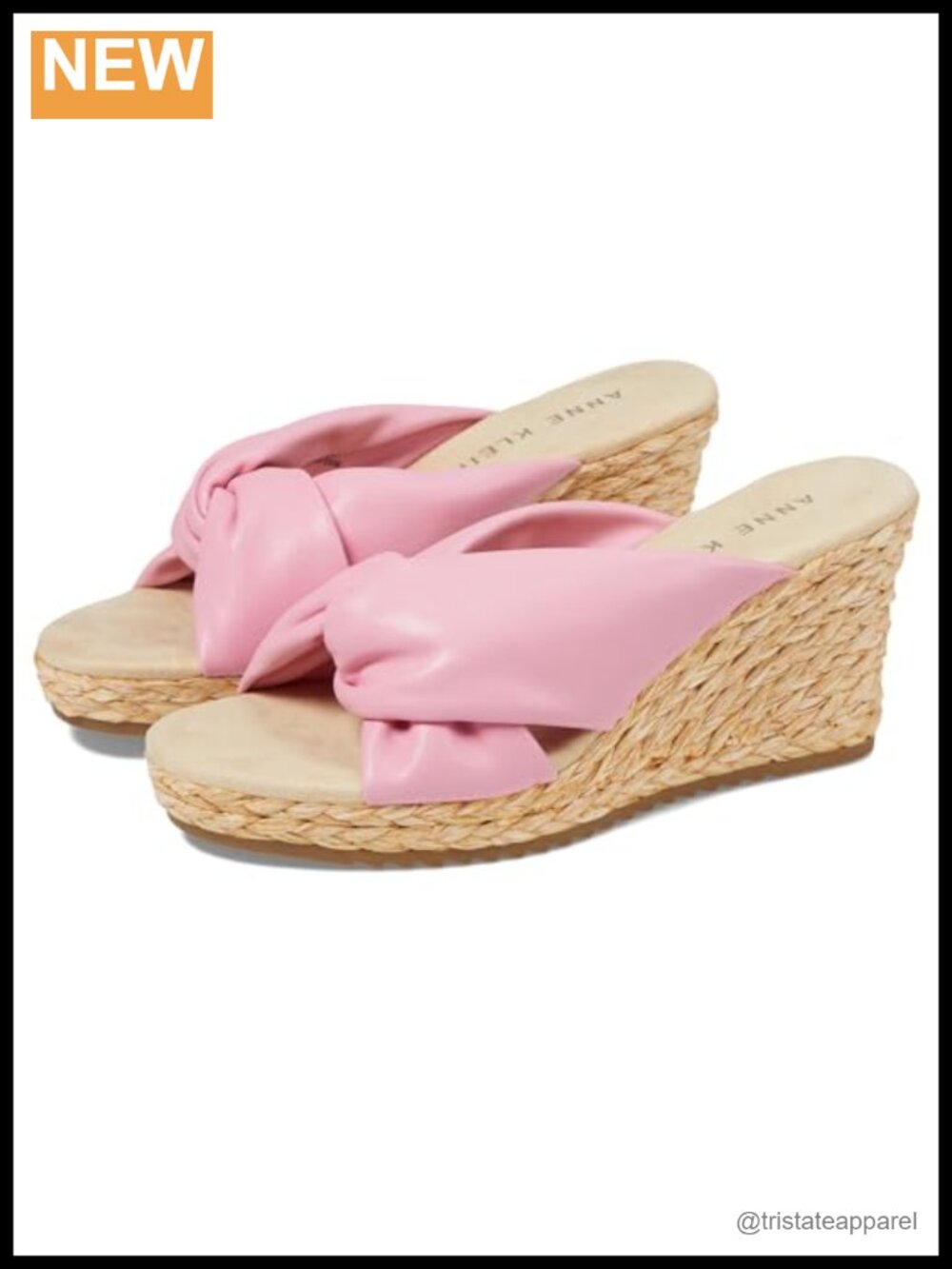 Wedge Sandal with Twisted Straps, Cushioned Insole & Ankle Strap
